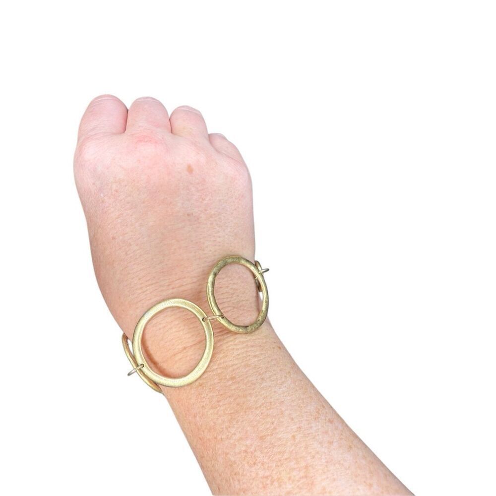 Boutique Gold Hammered Metal Bracelet